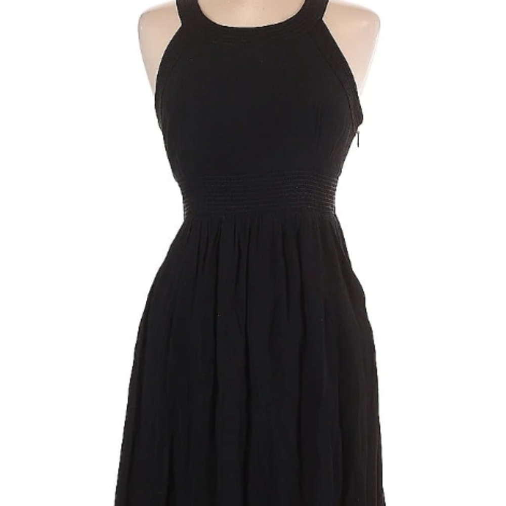 HD in Paris Black Pleated Halter Midi Dress